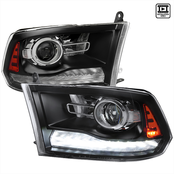 Spec-D Tuning Dodge Ram 1500 2500 3500 Projector Headlights 09-19 2LHP-RAM09JMG2-SQ-RS